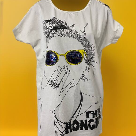 Thin Hongkoi Harajuku Inspired M Girl In Glitter Sunglass Dress/Tunic Sequined - Picture 3 of 11